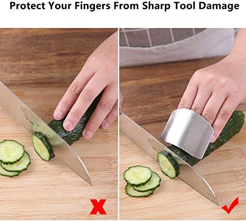 Safety-First Stainless Steel Finger Guards for Kitchen Use