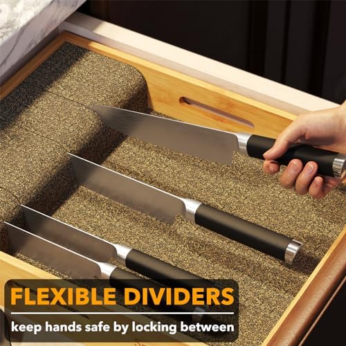 SpaceAid Large Knife Drawer Organizer bamboo insert