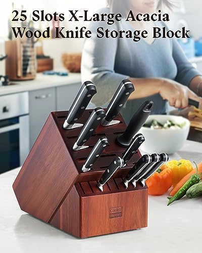 Cooks Standard Acacia Wood Knife Block for Easy Storage