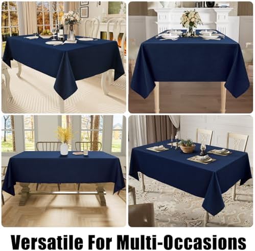 Smiry Water Repellent Tablecloth 52x70-inch Navy