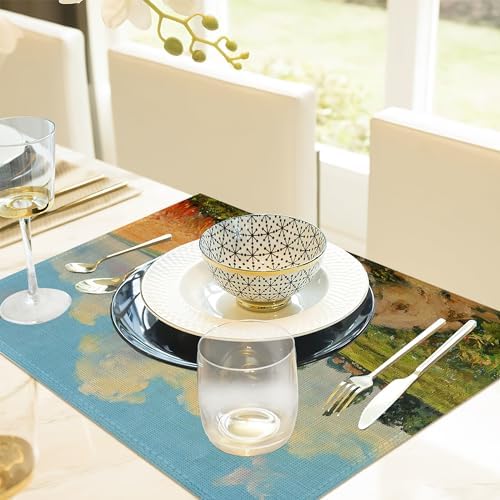 ZIHONSE Oil Painting Placemats Set of 6