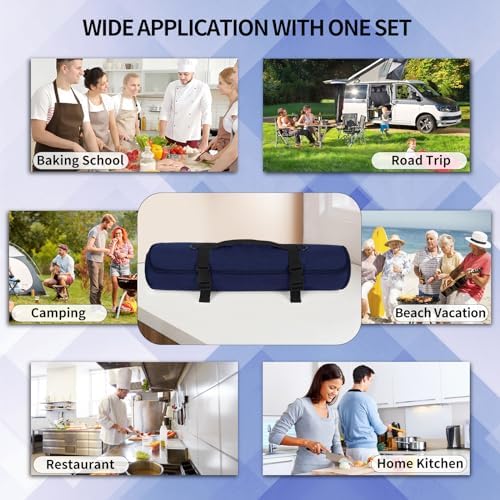 Versatile Durable Knife Roll for Kitchen Essentials Blue