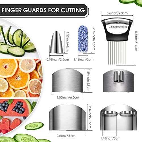 9-Piece Stainless Steel Finger Guards for Slicing and Cooking