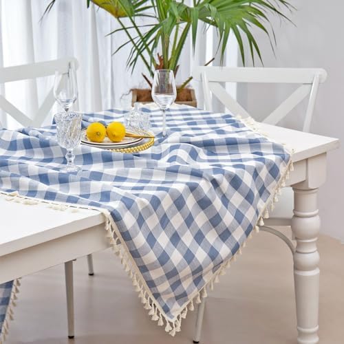 Midsummer Breeze - 55x84 Heavy Weight Checkered Gingham Tablecloth for Spring Summer