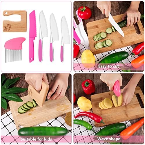 Premium Wooden Toddler knife set with plastic tools for Cooking Baking