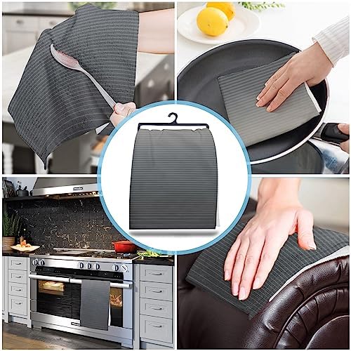 ZOE GARDEN Blue Grey Geometric Kitchen Towels 2-Piece Set