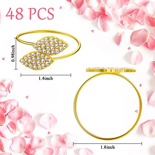 100-Piece Metal Napkin Rings with Rhinestone Design