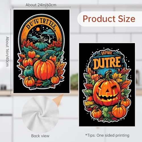 Oeught Fall Kitchen Towel Set - 4Pcs Acorn Pumpkin Print