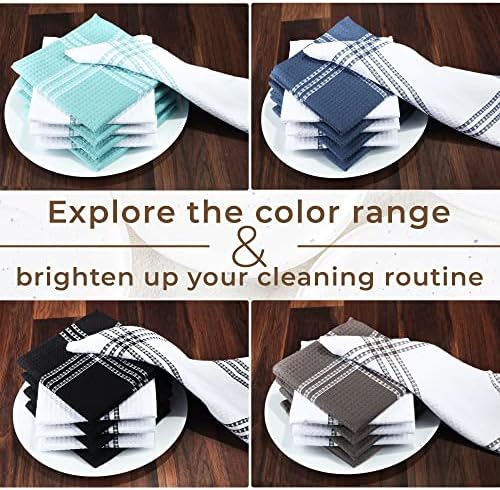 Urban Villa Cotton Dish Cloth Set of 8 12x12 Waffle Towels