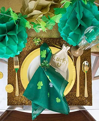 Shamrock St Patricks Day Napkin Ring Set