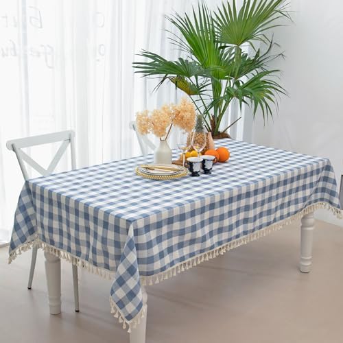 Midsummer Breeze - 55x84 Heavy Weight Checkered Gingham Tablecloth for Spring Summer