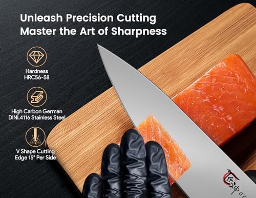 14-Piece Ergonomic Japanese-Style Knives Set with Magnetic Block