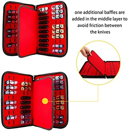 QEES Multi-Purpose Knife Storage Case - 40 Slot Organizer for Men