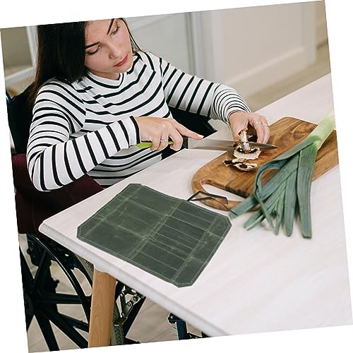 SHOWERORO Waxed Canvas Roll Tool Bag for Professional Chefs Kitchen Experts