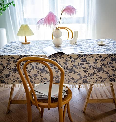 French Rose Tassel Tablecloth 55x102 inches Coordinate Your Kitchen Dining Kennedy Collection