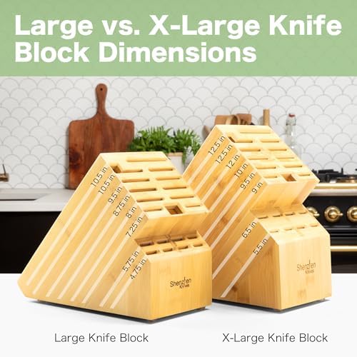 20 Slot Universal Kitchen Knife Block with Bamboo Finish
