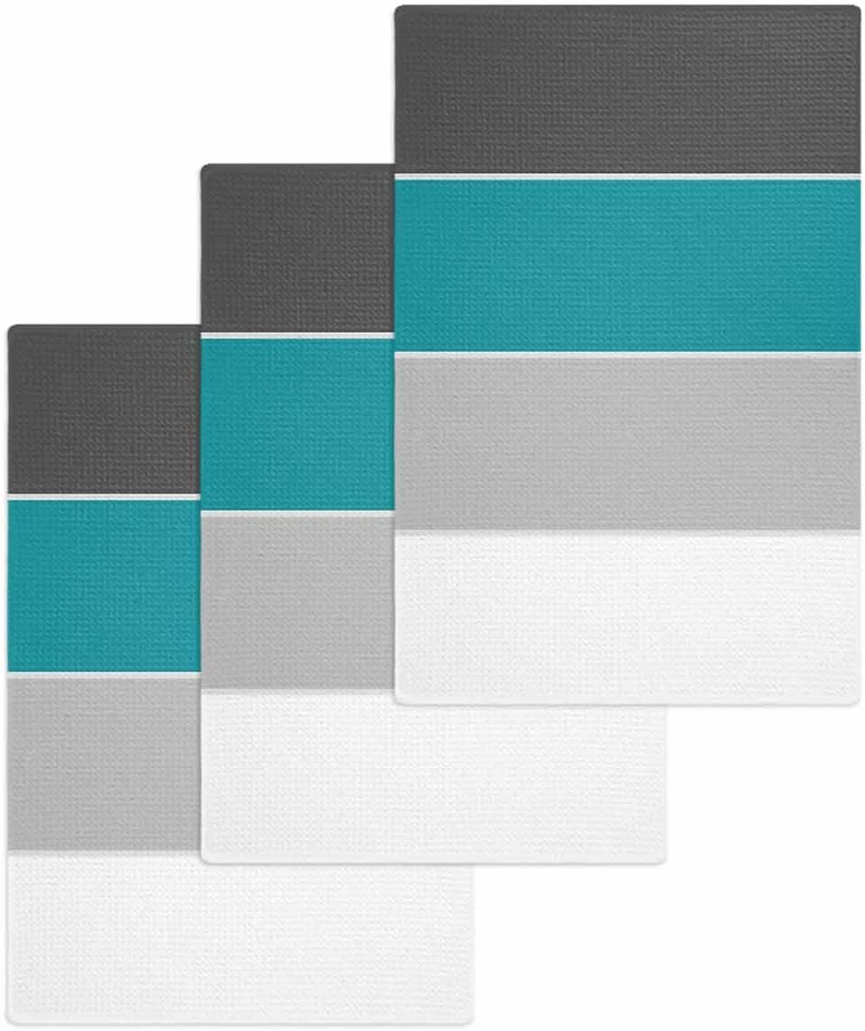 Falaniique Turquoise Black Waffle Hand Towels