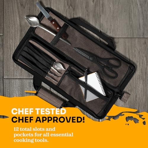 Asaya Chef Knife Roll Bag 12 Pockets for Traveling Chefs