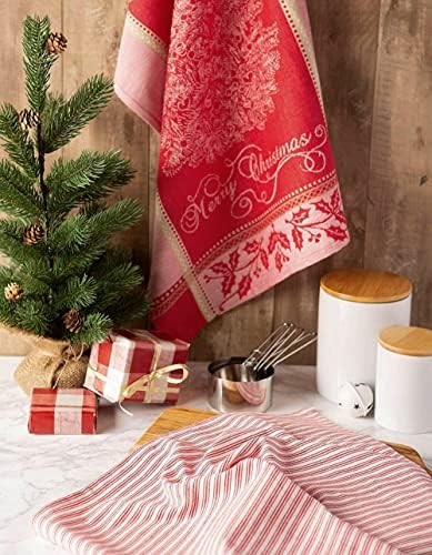 DII 18x28 Christmas Kitchen Towels - Festive Holiday Dish Towels Set 2 Count