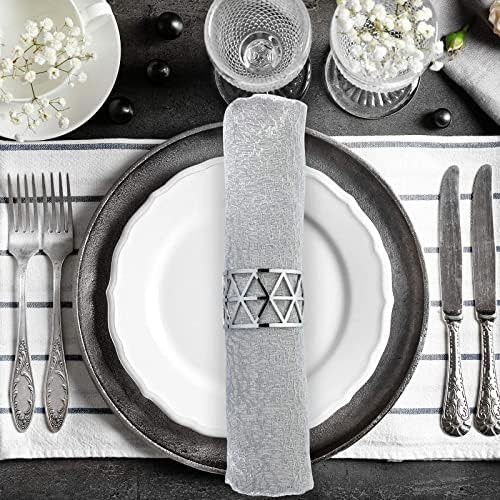 Elegant 12-Piece Silver Napkin Rings Set for Table Setting
