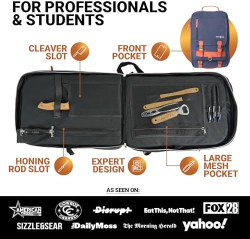 Retro Chef Backpack with 20 Slots for Knives Tools