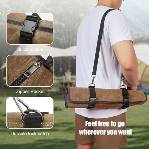 QEES Waxed Canvas Chef Knife Bag