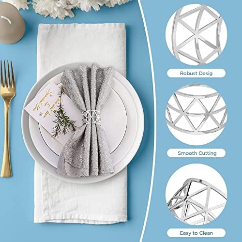 Elegant 12-Piece Silver Napkin Rings Set for Table Setting