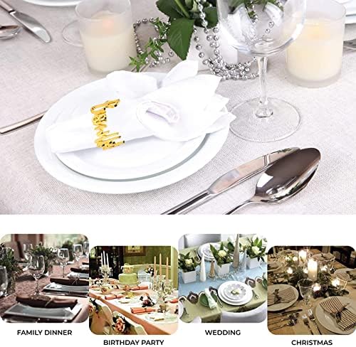 12pc Gold Napkin Rings with Bismillah for Eid Ramadan More