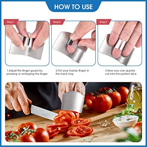 9-Piece Stainless Steel Finger Guards for Slicing and Cooking
