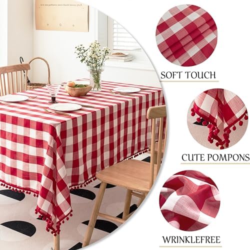 Jubilantex 60x108 Checkered Tablecloth