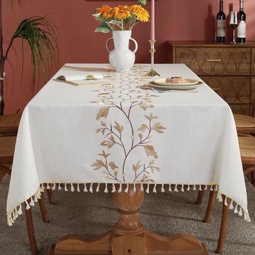 Laolitou waterproof cotton linen tablecloth for dining