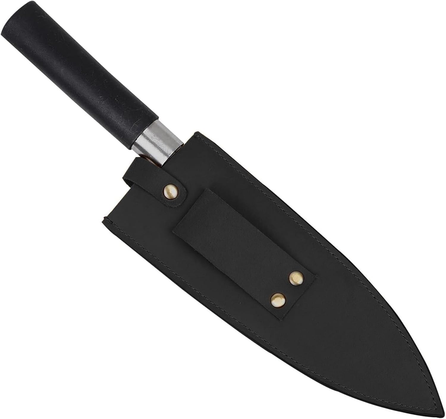 Qchengsan 8-Inch Cowhide Leather Knife Sheath with Belt Loop