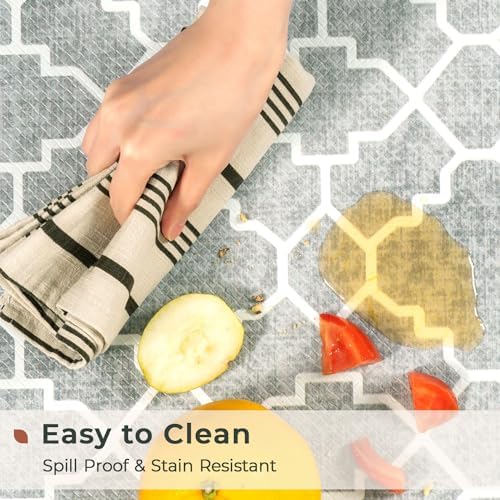 FRESHMINT Kitchen Mat Set of 2 Anti-Fatigue Mat 17x30 17x47 Stone Gray
