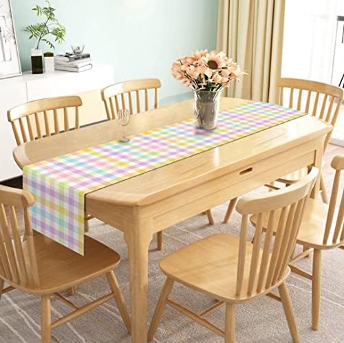 Nepnuser Linen Spring Easter Check Plaid runner