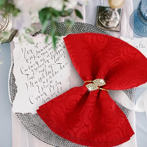 100-Piece Metal Napkin Rings with Rhinestone Design