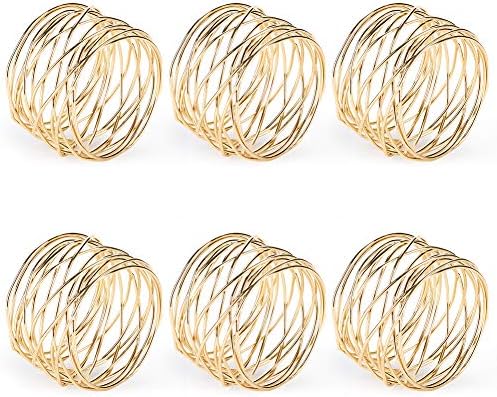 Accmor Metal Gold Napkin Rings Set of 6