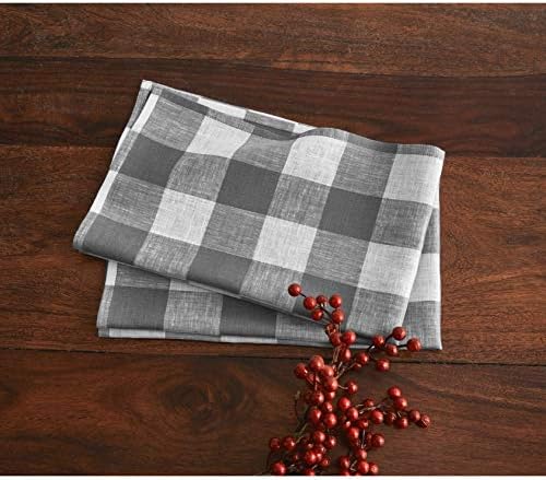 Perfect Pair of Grey White Buffa Check Kitchen Towels