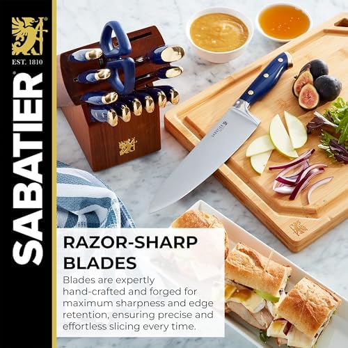Sabatier 14-Piece Forged knives set with Acacia block
