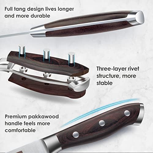 SHAN ZU 16 Piece Japanese Knife Set with Block and Sharpener