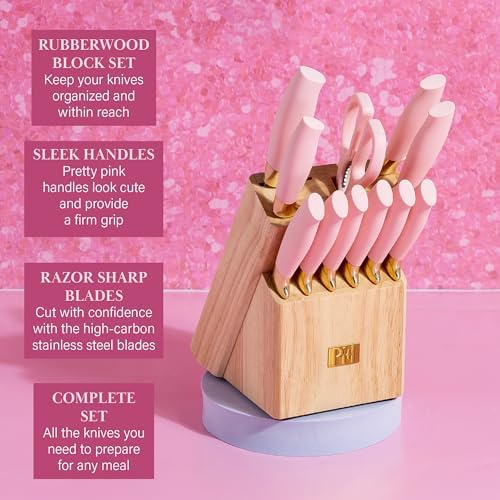 Paris Hilton 12-Piece Knife Set Precision Sharpness and Style