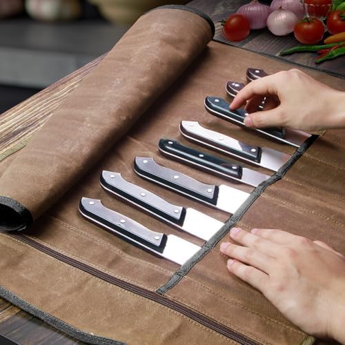 QEES Waxed Canvas Chef Knife Bag