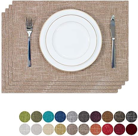 Natural Linen Kitchen Place Mats Heat Resistant