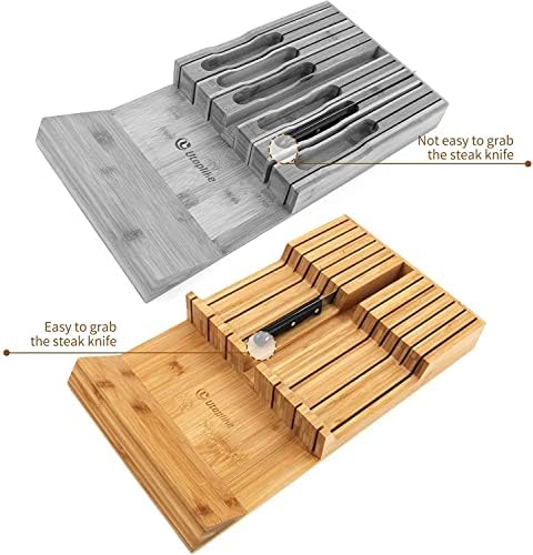 Utoplike Bamboo Knife Block - Organize Your Kitchen Tools