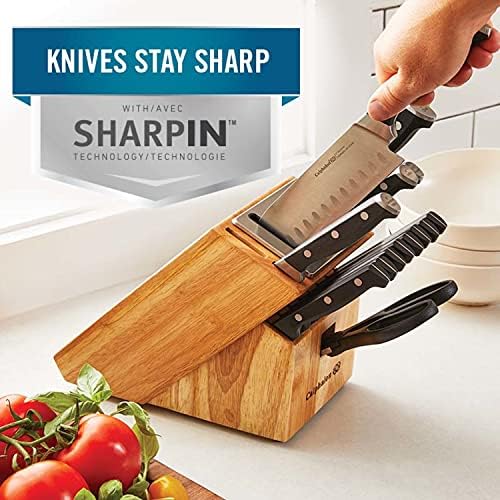 Calphalon Kitchen Knife Set with Self-Sharpening Block Sharp for Life
