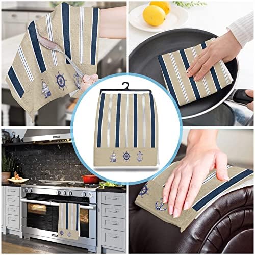 ZOE GARDEN Quick-Dry Durable Kitchen Towels navy blue 2-pack