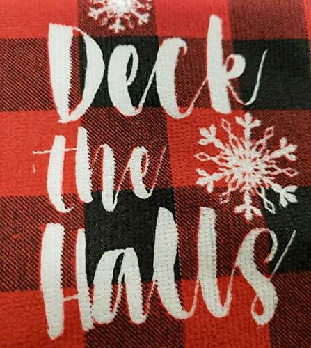 Christmas Winter Home 2 Different Printed Microfiber Towels Deck the Halls