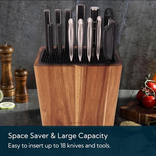 Kitchendao XL Acacia Wood Knife Block Holder