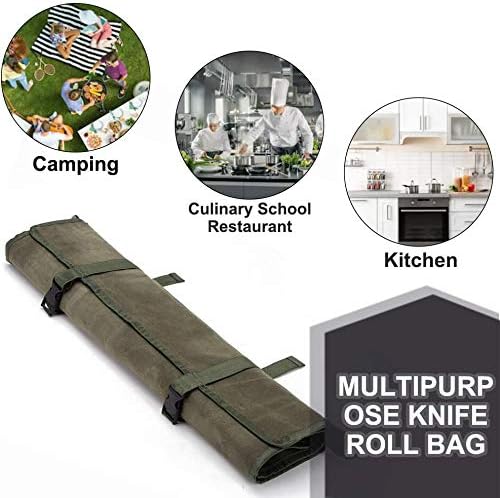 Hersent Chefs Knife Roll Bag Durable Functional Kitchen Tool