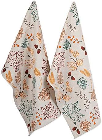 Durable Autumn Leaves Kitchen Towels Set 18x28