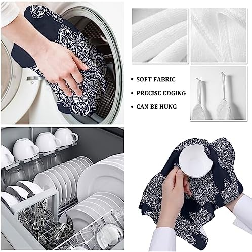 Abstract Mandala Kitchen Towels Super Soft Microfiber Quick Dry Durable Dishcloth Set